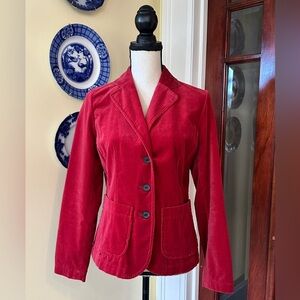 Massini | Vintage 100% Cotton Red Velveteen Blazer, Size S